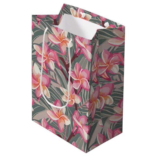 Sac Cadeau Moyen Imprimé hawaïen (Devant Angle)