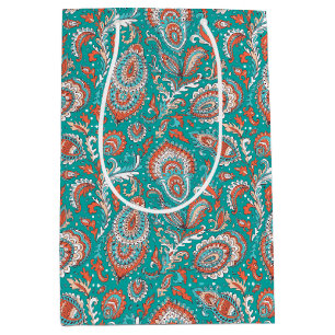 Sac Cadeau Moyen Indian style paisley floral seamless
