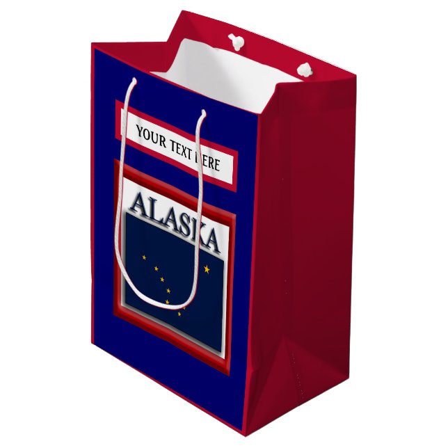 Sac Cadeau Moyen Indicateur de l'état de l'Alaska (Devant Angle)