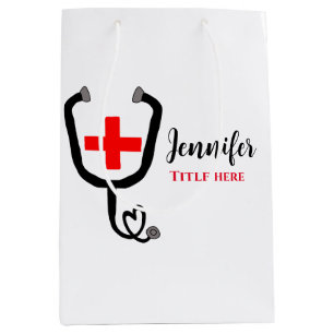 Sac Cadeau Moyen Infirmière médecin rouge plus stéthoscope ajouter