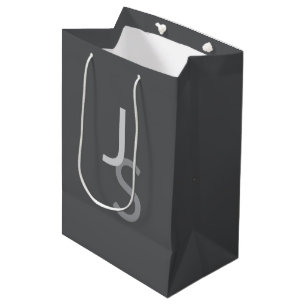 Sac Cadeau Moyen Initiales monogrammes à chevauchement moderne Gr
