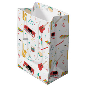 Sac Cadeau Moyen Instruments de musique Thème musical Pattern