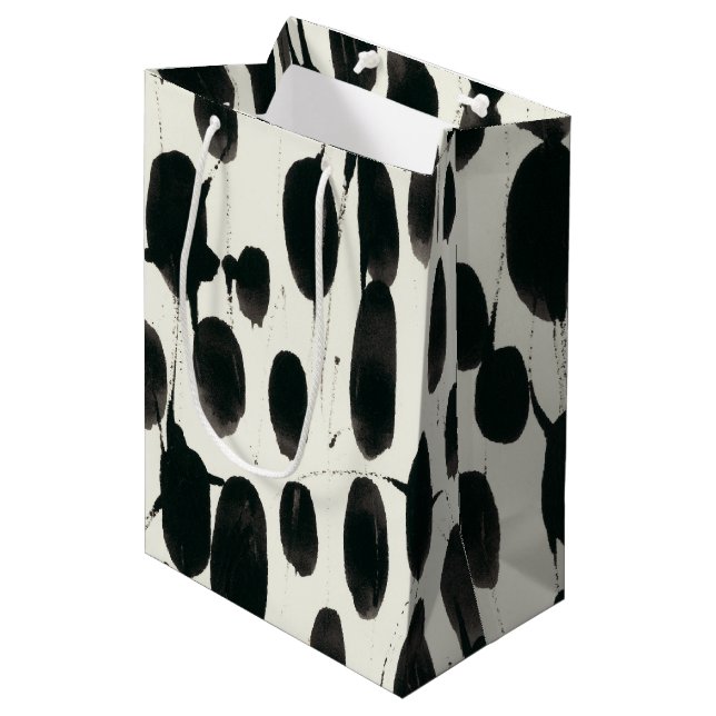 Sac Cadeau Moyen Invariable I | Aquarelle noire (Devant Angle)
