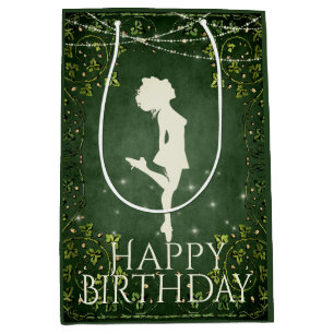 Sac Cadeau Moyen Irish Dancer Hard Shoe Ivy et lumière Anniversaire
