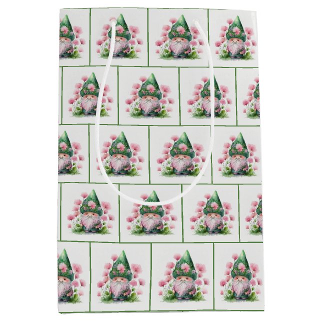 Sac Cadeau Moyen Irish Leprechaun Dans Le Jardin (Devant)