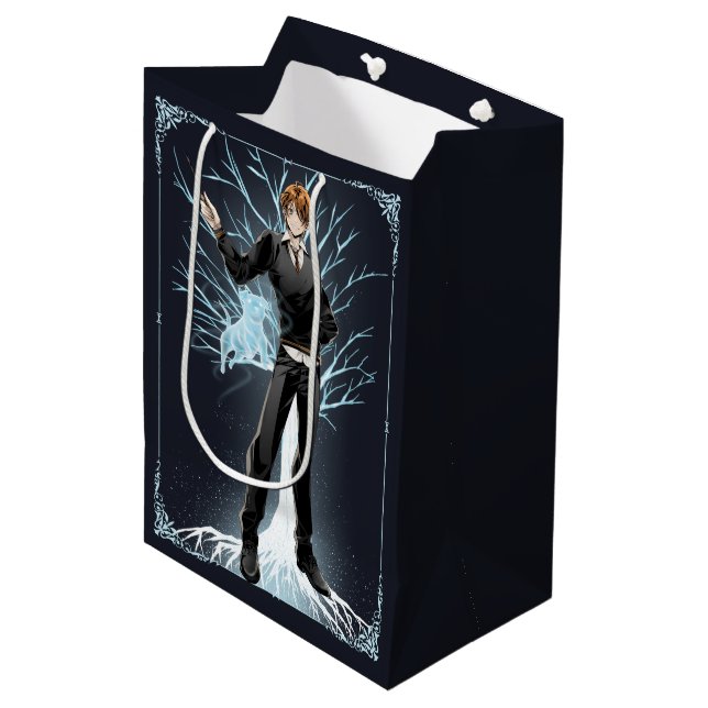 Sac Cadeau Moyen Jack Russell Terrier Patronus d'Anime Ron Weasley (Devant Angle)