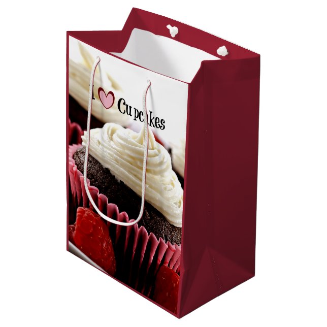Sac Cadeau Moyen J'aime les gâteaux (Devant Angle)