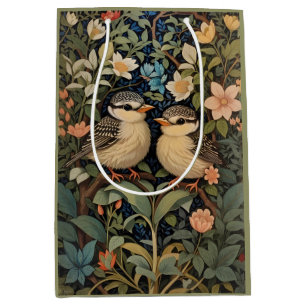 Sac Cadeau Moyen Jardin botanique de deux mignons bébés oiseaux