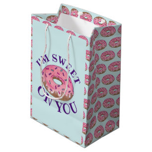 Sac Cadeau Moyen Je suis sucré sur vous beignets roses Doughnut Foo