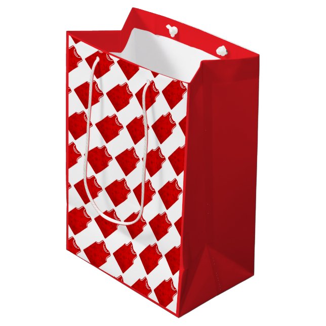 Sac Cadeau Moyen Jersey de basket-ball Red Snowflake (Devant Angle)