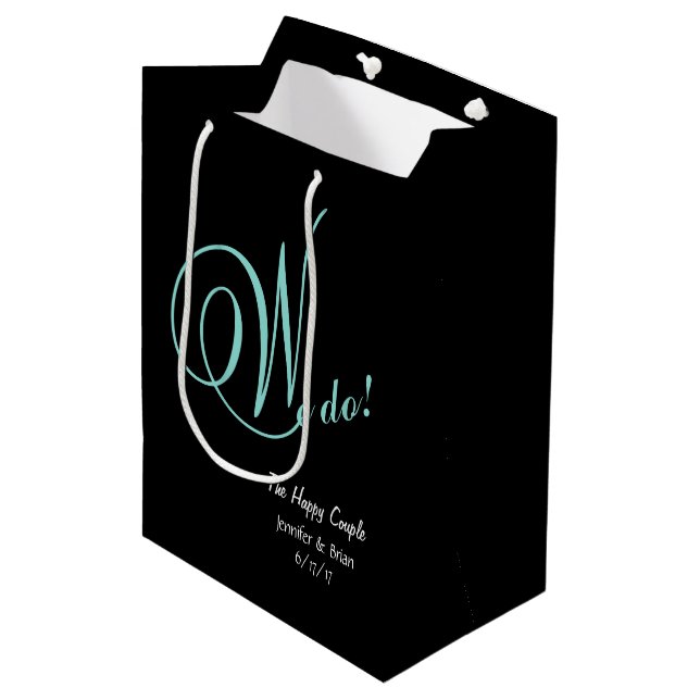 Sac Cadeau Moyen JEUNE MARIÉE et Co les couples heureux nous (Devant Angle)