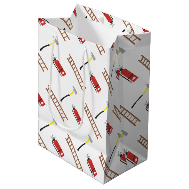 Sac Cadeau Moyen Jeux de pompiers (Devant Angle)