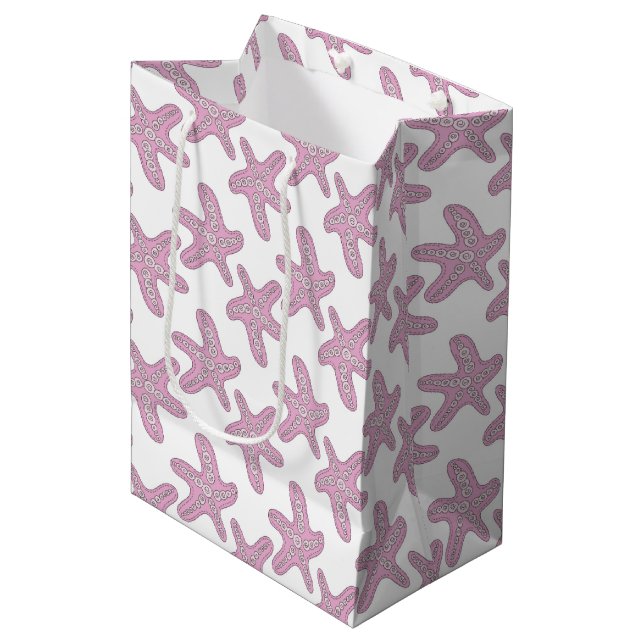 Sac Cadeau Moyen joli beach starfish carrelage (Devant Angle)