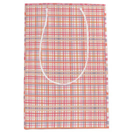 Sac Cadeau Moyen Joli carreau pastel