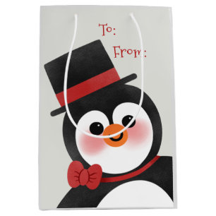 Sac Cadeau Moyen Joli Dessin Cartoon Pingin Joyeux Noël