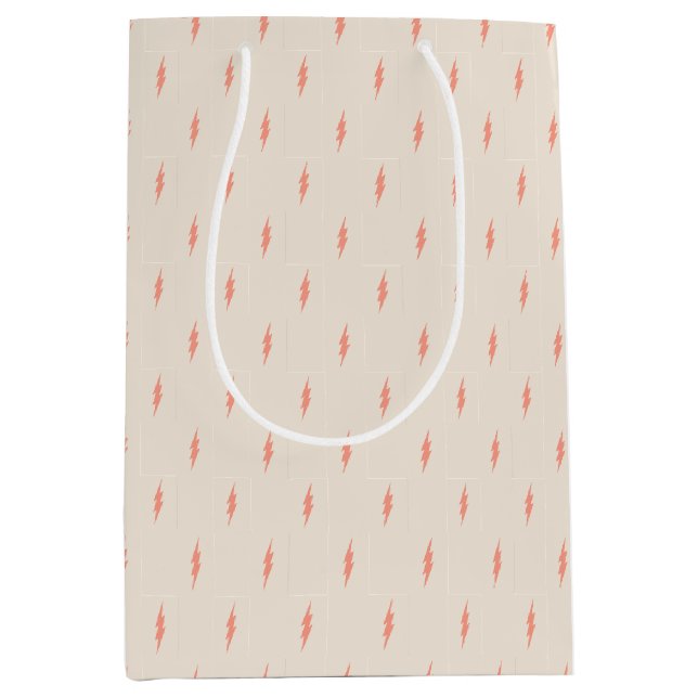 Sac Cadeau Moyen joli éclair rose esthétique preppy (Devant)