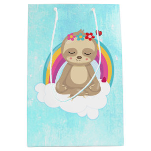 Sac Cadeau Moyen Joli fentes Brown, Méditant sur un nuage