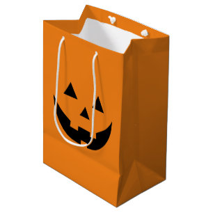 Sac Cadeau Moyen Joli Jack-o'-lantern orange Halloween éffrayant