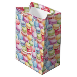 Sac Cadeau Moyen Joli motif de macarons carrelés