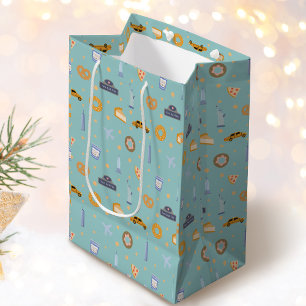 Sac Cadeau Moyen Joli New York Motif Turquoise Green