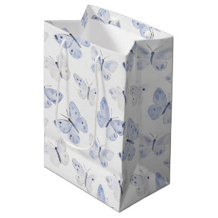 Sac Cadeau Moyen Joli Papillons blancs violets Anniversaire