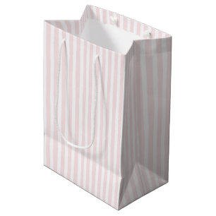 Sac Cadeau Moyen Jolie douche de mariée rose blanc rayé