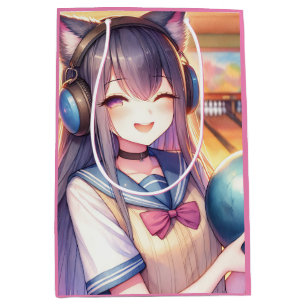 Sac Cadeau Moyen Jolie fille Anime à Bowling fête d'anniversaire