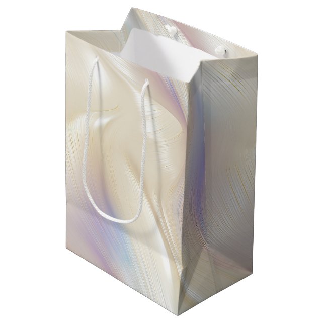 Sac Cadeau Moyen Jolie perle Aqua Purple Swirl (Devant Angle)