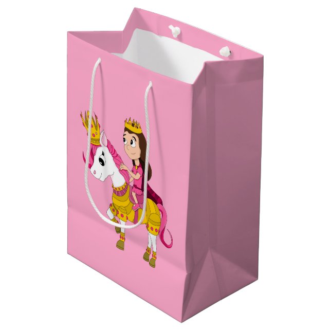 Sac Cadeau Moyen Jolie princesse caricaturale (Devant Angle)