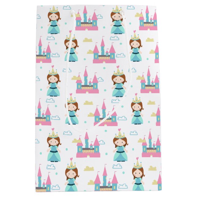 Sac Cadeau Moyen Jote Princess Pink Castle Anniversaire (Devant)