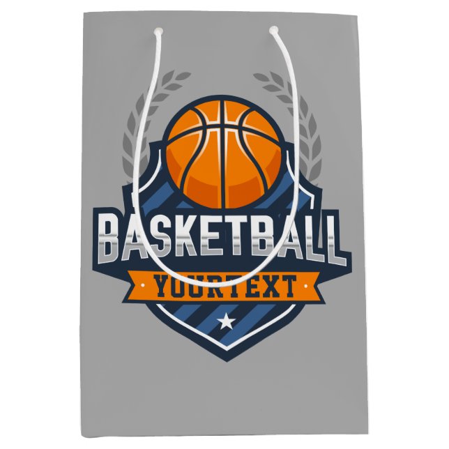 Sac Cadeau Moyen Joueur de basket AJOUTER LE NOM Varsity School Tea (Devant)