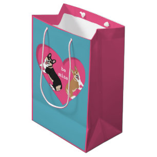 Sac Cadeau Moyen Jour des Valentines Corgi