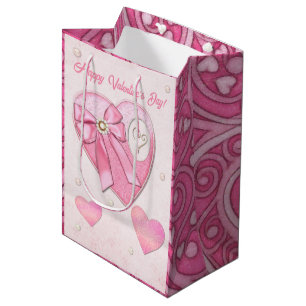 Sac Cadeau Moyen Jour des Valentines du coeur au coeur