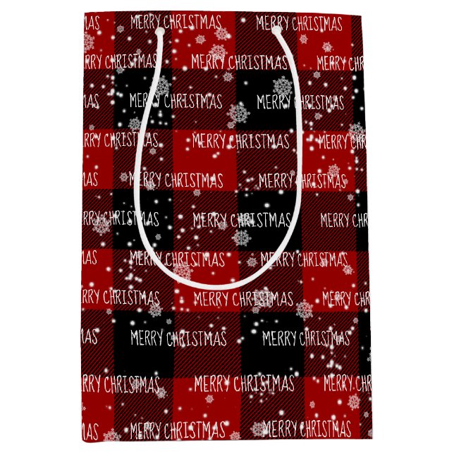 Sac Cadeau Moyen JOYE NOËL Texte Dans Les Snowflakes (Devant)