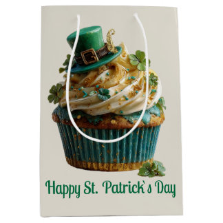 Sac Cadeau Moyen Joyeuse Saint-Patrick Cupcake Chanceux