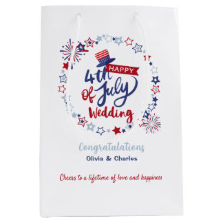 Sac Cadeau Moyen Joyeux 4 juillet Mariage Félicitations Personnalis