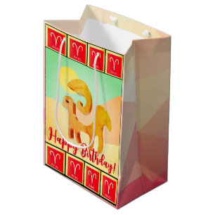 Sac Cadeau Moyen Joyeux anniversaire / 21 mars - 19 avril baies