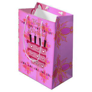 Sac Cadeau Moyen Joyeux Anniversaire Avec Beaucoup d'Amour