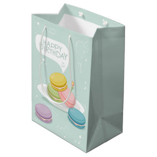 Sac Cadeau Moyen Joyeux anniversaire avec macaron