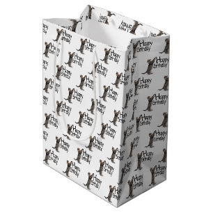 Sac Cadeau Moyen Joyeux Anniversaire chat tigré amusant