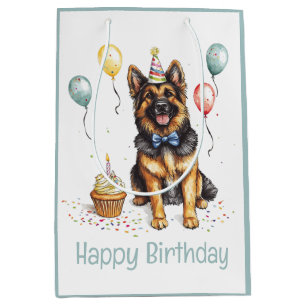 Sac Cadeau Moyen Joyeux Anniversaire Chien Berger Allemand