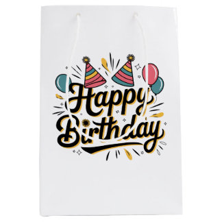 Sac Cadeau Moyen Joyeux Anniversaire Festif