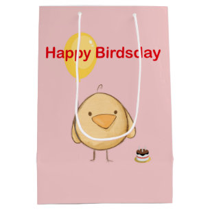 Sac Cadeau Moyen Joyeux anniversaire oiseau poussin thème Anniversa