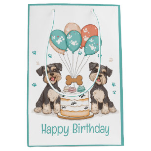 Sac Cadeau Moyen Joyeux Chiens Schnauzer