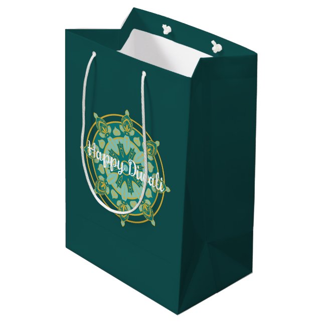 Sac Cadeau Moyen Joyeux Diwali Rangoli (Dos Angle)