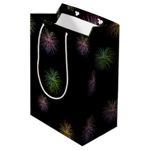 Sac Cadeau Moyen Joyeux feu d'artifice du 24ème anniversaire sur no