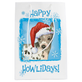 Sac Cadeau Moyen Joyeux Howlidays American Hairless Terrier