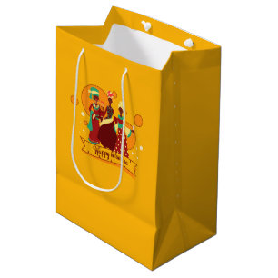 Sac Cadeau Moyen Joyeux Kwanzaa 3 Dames Jaunes