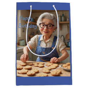 Sac Cadeau Moyen Joyeux mamie d'anniversaire
