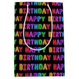 Sac Cadeau Moyen Joyeux Motif d'anniversaire